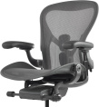 Кресло HERMAN MILLER Aeron C Large, на колесиках, сетка, черный [aeron c large black]