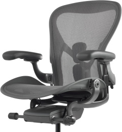 Кресло HERMAN MILLER Aeron C Large, на колесиках, сетка, черный [aeron c large black]