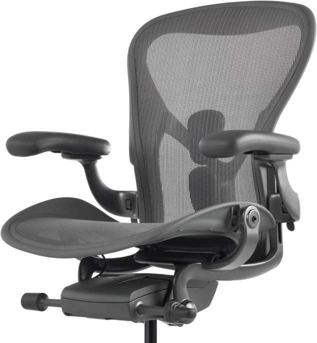 Кресло HERMAN MILLER Aeron C Large, на колесиках, сетка, черный [aeron c large black]