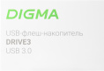 Флешка USB Digma DRIVE3 32ГБ, USB3.0, серебристый [dgfum032a30sr]