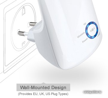 Повторитель беспроводного сигнала TP-Link TL-WA854RE N300 Wi-Fi белый