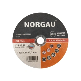 Диск отрезной по стали Inox NT-PRO 40 (180x1.6x22.2 мм) NORGAU 083305180
