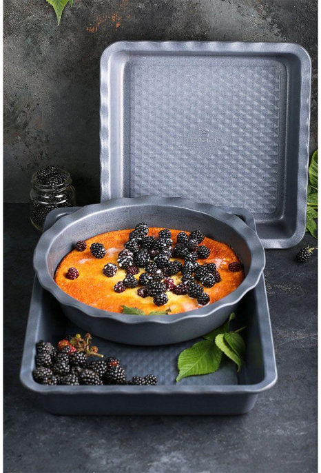 Форма для выпечки Polaris Kontur 2323S, квадратная, 23x23см, алюминизированная сталь, черный [015444]