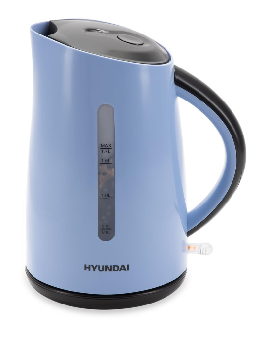 Чайник электрический Hyundai HYK-P2028 1.7л. 2200Вт голубой/серый корпус: пластик