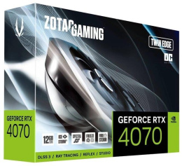 Видеокарта Zotac PCI-E 4.0 RTX 4070 TWIN EDGE OC NVIDIA GeForce RTX 4070 12Gb 192bit GDDR6 2490/20000 HDMIx1 DPx3 HDCP Ret ZT-D40740H-10M