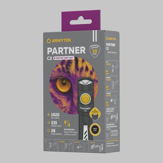 Фонарь Armytek Partner C2 Magnet USB Теплый