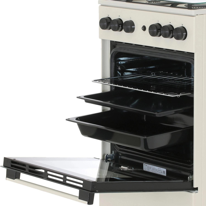 Плита Газовая Gorenje GG5A21BEF бежевый стеклянная крышка реш.чугун