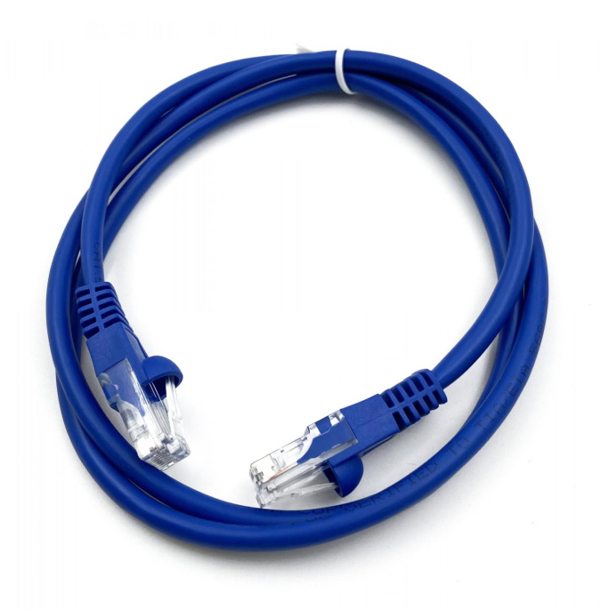 Патч-корд Buro литой (molded), UTP, кат.5E, 1м, 4 пары, 26AWG,  алюминий омедненный,  многожильный,  голубой