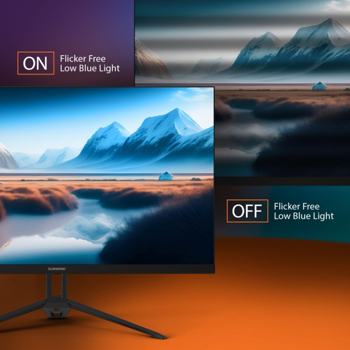 27" Монитор SunWind SUN-M27BA108, 2560x1440, IPS, 144Гц, 3хHDMI, 1хDP, черный