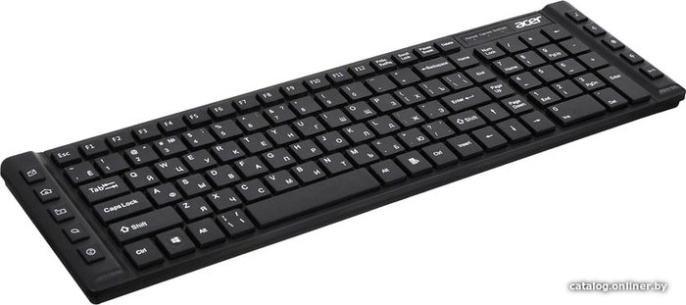 Клавиатура Acer OKW010 черный USB slim Multimedia ZL.KBDEE.002 кабель 1.45м