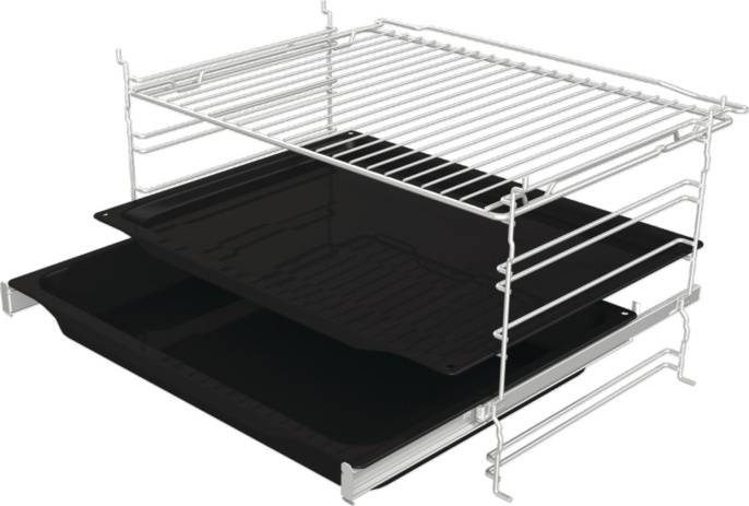 Духовой шкаф электрический Gorenje BOS6737E06WG, 77л, дверца с 2 стеклами, белый/нержавеющая сталь
