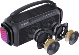 Колонка порт. Hyundai H-PS1007 черный 60W 2.0 BT 10м 2600mAh