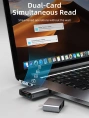 Кардридер CABLETIME CB49G (CT-ACCD4-AG) 3-в-1 USB-A + USB-C, SD/microSD, USB 4.0, серый
