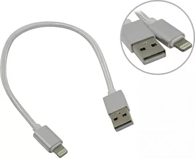 Ginzzu GC-155W Кабель USB AM-- Lightning 0.25м