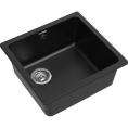 Кухонная мойка RIVELATO RIVELATO Мойка BERKANA 45 1-чаш 485*455, монтаж: универсальный, материал: кварц, цвет: черный BK-45 nero
