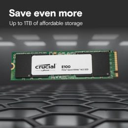 Накопитель SSD M.2 2280 M PCI Express 4.0 x4 Crucial 1Tb E100 CT1000E100SSD8 5000/4500 MBps TLC