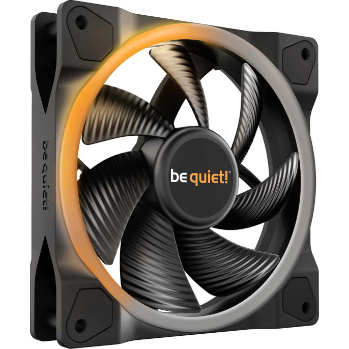 Кулер для корпуса Case Cooler be quiet! LIGHT WINGS 120mm PWM 120x120x25mm, 4-pin PWM, ARGB, 41.5CFM, 20.6dBA, 1700RPM, Black BL072