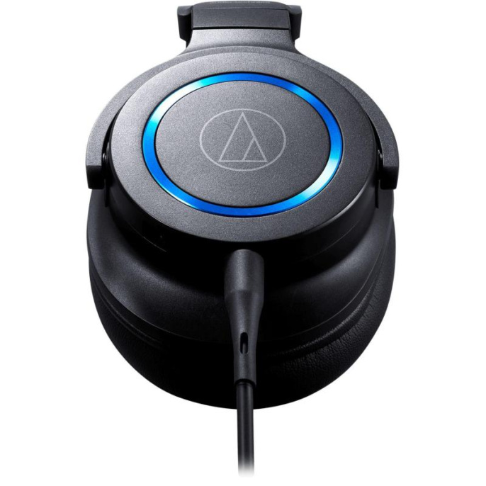 Гарнитура игровая Audio-Technica ATH-G1,  для компьютера и игровых консолей, мониторные,  проводные, черный  / синий [80000808]