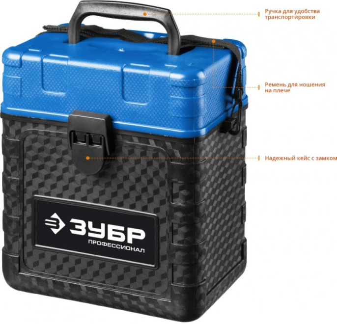 Нивелир лазерн. Зубр Крест-55 2кл.лаз. 660нм цв.луч. красный 3луч. 34904