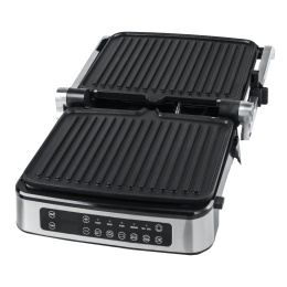 Электрический гриль RAGEX R782-900 с режимом барбекю, 2000 Вт, серебристый