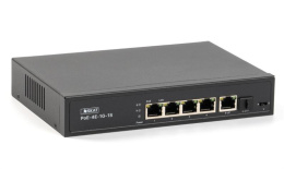 Коммутатор 4084 SKAT PoE-4E-1G-1S коммутатор PoE Plus, мощность 80Вт, порты: 4-Ethernet, 1-Uplink, 1-SFP