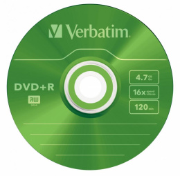 Оптический диск DVD+R Verbatim 4.7ГБ 16x, 5шт., slim case, разноцветные [43556]