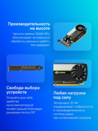 Видеокарта PNY PCI-E 3.0 T1000 NVIDIA T1000 8Gb 128bit GDDR6 1065/10000 mDPx4 HDCP Bulk low profile