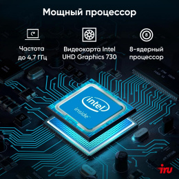 Моноблок IRU 23IM 23.8" Full HD i5 12450H (2) 16Gb SSD512Gb UHDG Windows 11 Pro GbitEth WiFi BT 90W Cam черный 1920x1080