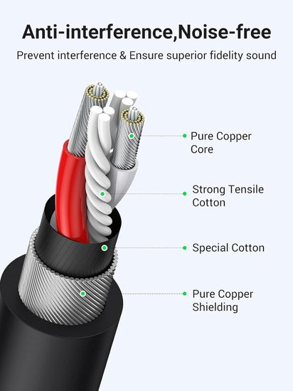 Кабель UGREEN AV130 20711 XLR Cannon Male to Female Microphone Extension Audio Cable. Длина: 3 м. Цвет: черный (20711_)