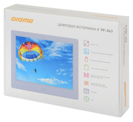 Цифровая фоторамка Digma PF-843 IPS,  8", белый [pf843w]
