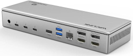 Док-станция Docking Station WAVLINK Thunderbolt 4 Quad Display/96W Power Delivery Include 20V/11.5A Power Adapter/4xUSB3.0/3xThunderbolt 4/2xDP 4K 60HZ/2xHDMI 4K 60HZ/1xGigabit LAN/1xCombo Audio Jack/1xCardReader