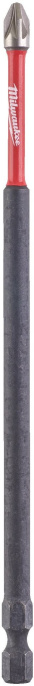 Бита Milwaukee Shockwave PZ2 150мм 4932471928 для использования с ударными шуруповертами, закаленная лазером, геометрия Shock Zone, конструкционная сталь
