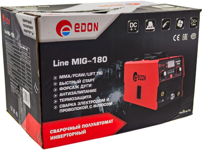 Сварочный полуавтомат Edon Line MIG-180 инвертор MIG-MAG/ММА/TIG 56846