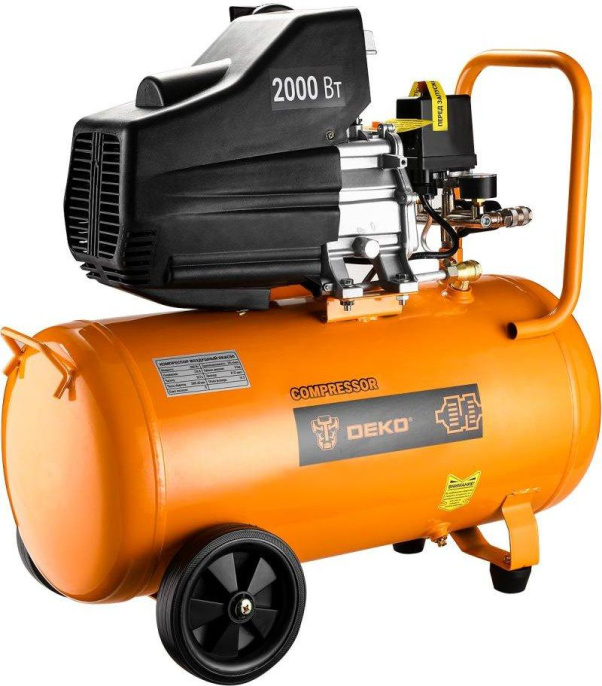 Компрессор поршневой Deko DKAC50 масляный 290л/мин 50л 2000Вт оранжевый/черный