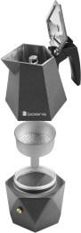 Кофеварка гейзерн. Polaris Kontur-4C алюминий серый [015182]
