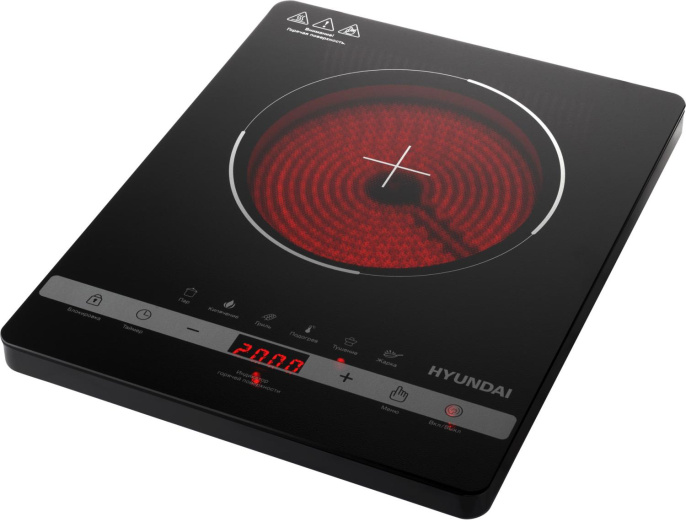 Плита Инфракрасная Hyundai HYC-0120 черный стеклокерамика настольная