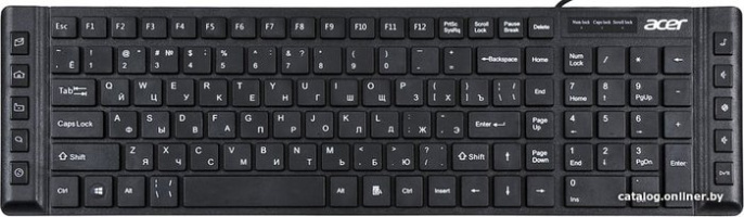 Клавиатура Acer OKW010 черный USB slim Multimedia ZL.KBDEE.002 кабель 1.45м