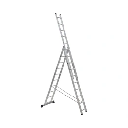 Универсальная алюминиевая трехсекционная лестница Topfort 3x10 ступеней 1717685
