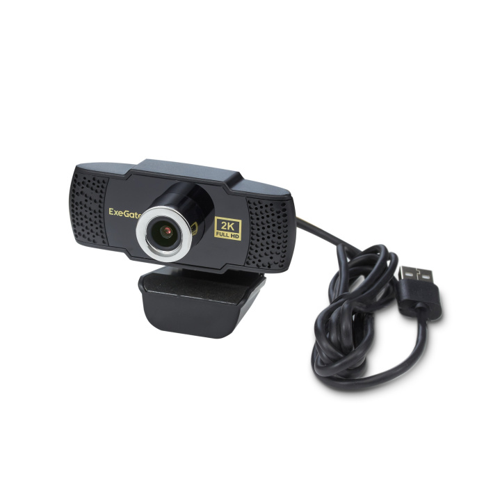 Веб-камера ExeGate BusinessPro C922 2K T-Tripod 4Мп, 2560x1440, 30fps, ручной фокус, штатив Tripod Tele Ball в комплекте, 4-линзовый объектив стекло , микрофон с шумоподавлением, универсальное крепление, USB, кабель 1,5 м, Windows® 7/8/10/11, EX294581RUS