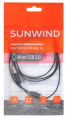 Кабель SUNWIND micro USB (m) -  USB (m),  1м,  плоский,  2A,  черный