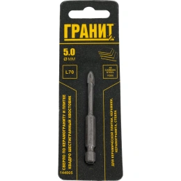 Сверло по керамограниту и плитке Квадро 5x70 мм, 1/4HEX-E Гранит 144005