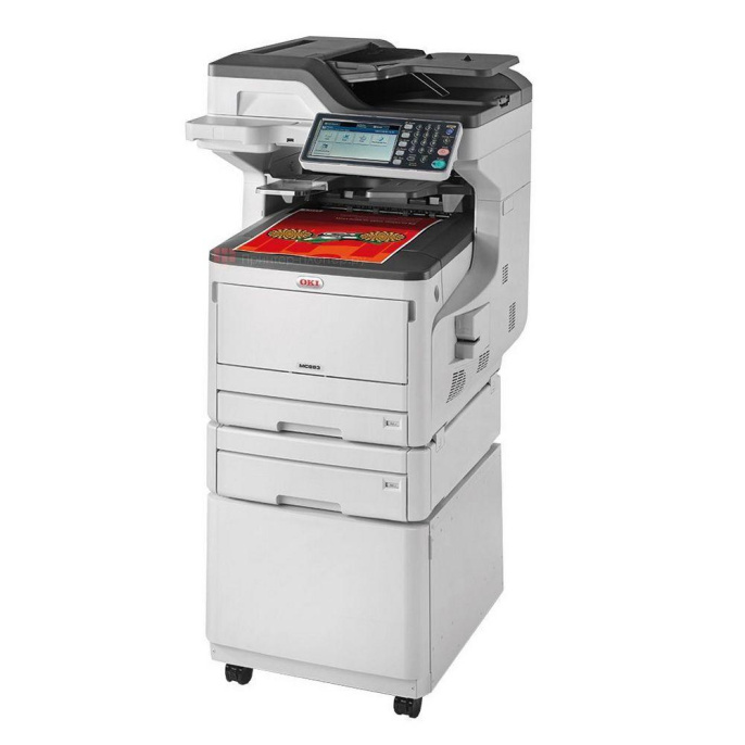 OKI MC883dnct A3, МФУ, лазерное, цветное, 20стр/мин, 1200dpi, 800МГц, 1260Мб, 250Гб, 100АПД, USB/Ethernet, 09006108