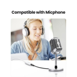 Внешняя звуковая карта UGREEN US206 30712 USB A Male to 3.5 mm Aux Cable. Цвет: белый 30712_