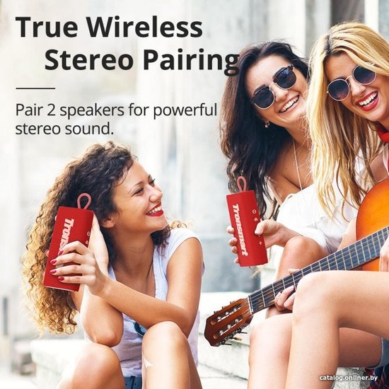 Портативная колонка Tronsmart Trip 10W Grey технология SoundPulse, Bluetooth 5.3, 20 Гц-20 кГц, подсветка, встроенный микрофон, до 20 часоа воспроизведения, IPX7, голосовой помощник