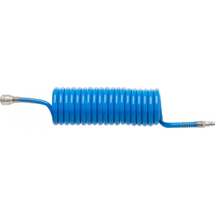 Шланг спиральный воздушный с быстросъемными соединениями 8x12 мм; 9 м Hogert Technik HT4R894
