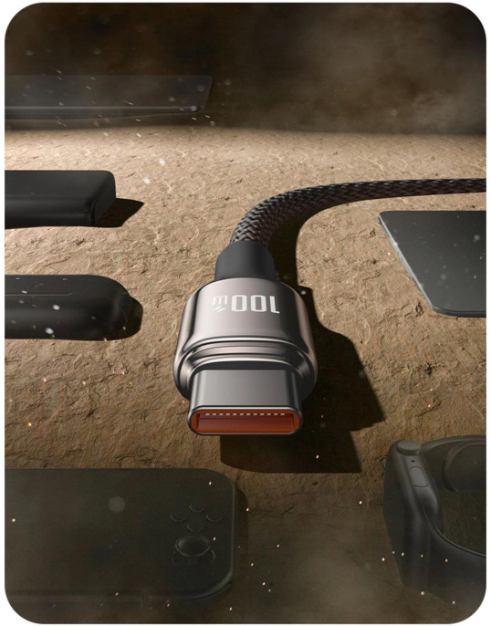 Кабель Romoss CB303A,  USB Type-C (m) -  USB (m),  2м,  MFI,  черный