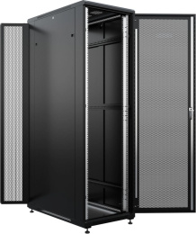 Шкаф серверный NTSS Премиум NTSS-R42U80100PD/PDD-BL напольный 42U 800x1000мм пер.дв.перфор. металл 900кг серый 910мм 160кг 1987мм IP20 сталь