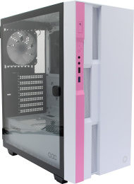 Корпус ATX Без БП GameMax Brufen C3 WP Tempered Glass, Mesh сетка+ARGB Strip 1хUSB 2.0, 1xUSB-A 3.2 5Гбит/с, HD Audio+Mic, VGA MAX 340mm, CPU MAX 170mm, 1x120mm ARGB GMX-12-Rainbow -C9 fan, 1xPatent Cooling&Over Clocking COC Fan White/Pink