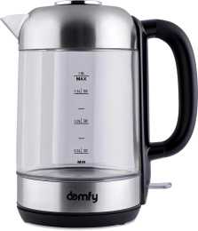 Чайник электрический DOMFY DSM-EK401, 1.8л, стекло/пластик