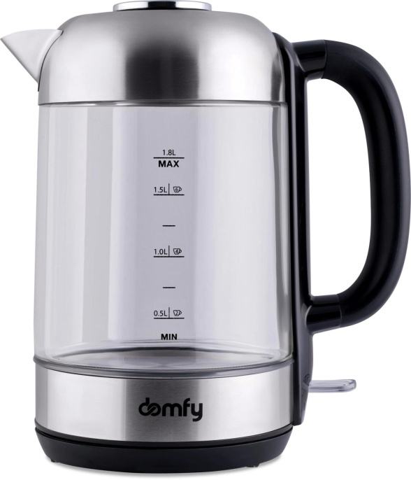 Чайник электрический DOMFY DSM-EK401, 1.8л, стекло/пластик